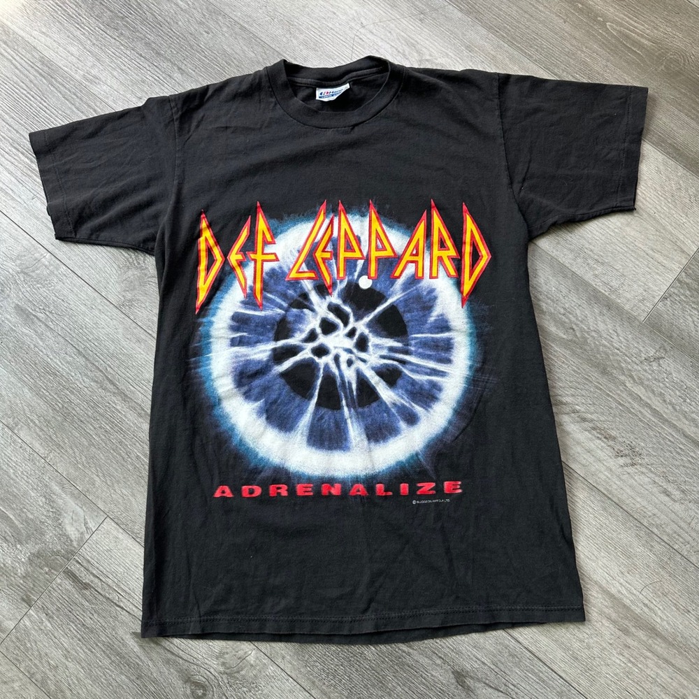 Vintage Def Leppard Adrenalize 1993 Tour T-Shirt M 7-Day Weekend Black band tee